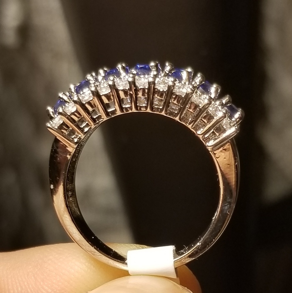 Sterling Silver Blue Saphirre Channel Ring Size 6 - Picture 5 of 8